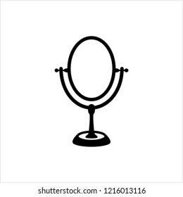 Mirror Icon, Portable Mirror Design, Vector Art Illustration