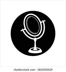 Mirror Icon, Portable Mirror Design, Vector Art Illustration