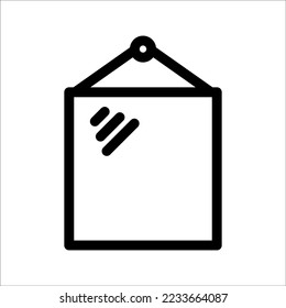 Mirror icon, Reflective glass surface illustration symbol, on white background eps 10.
