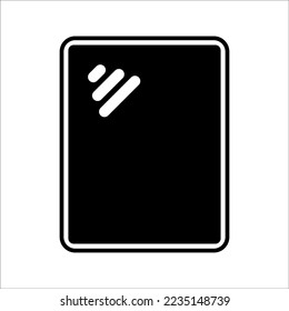 Mirror icon, Reflective glass surface illustration symbol, on white background eps 10.