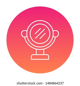 Mirror icon round background. Beauty vector illustration.
