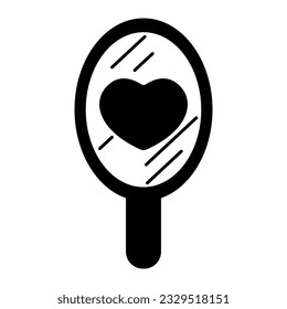 mirror icon, self acceptance, self-love, icon, line illustration  