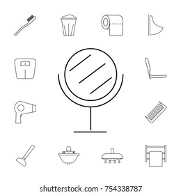 mirror icon. Set of bathroom icons. Signs, outline symbols collection, simple thin line icons for websites, web design, mobile app, info graphics on white background