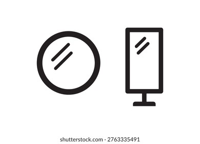 Mirror icon set home decor vector icons for reflection and interior design