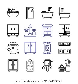 mirror Icon Set with line icons. Modern Thin Line Style. Suitable for Web and Mobile Icon. Vector illustration EPS 10.
