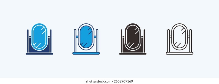 Ícone Espelho Definir Coleção de Vários Estilos