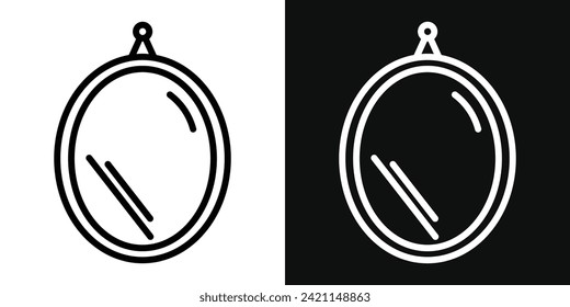 Mirror icon set. Vector illustration