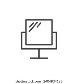 Spiegelsymbol. Unterschrift für mobiles Konzept und Webdesign. Umriss-Vektorsymbol. Symbol, Logo-Abbildung. Vektorgrafiken.