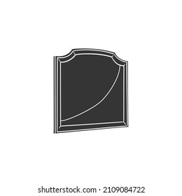 Mirror Icon Silhouette Illustration. Reflection Furniture Vector Graphic Pictogram Symbol Clip Art. Doodle Sketch Black Sign.