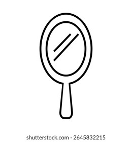 mirror icon silhouette  style. Beauty hand mirror glass portable color editable vector illustration design..