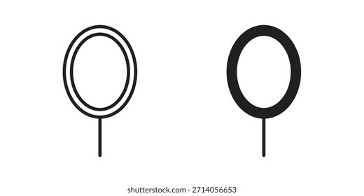 Diseños de Vector de silueta de icono de espejo. Trazos editables