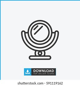 mirror icon. Simple outline mirror vector icon. On white background.