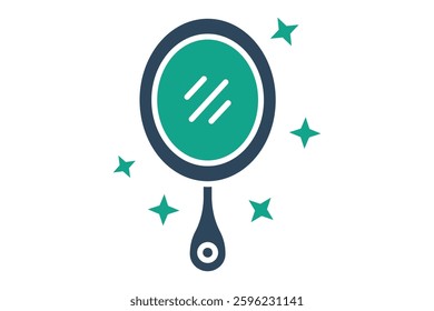 Mirror icon. solid icon style. icon related to furniture. furniture elements vector illustration
