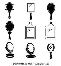 mirror icon. symbol set symbol vector elements for infographic web.