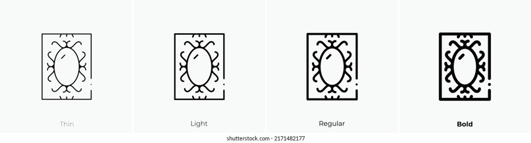 mirror icon. Thin, Light Regular And Bold style design isolated on white background