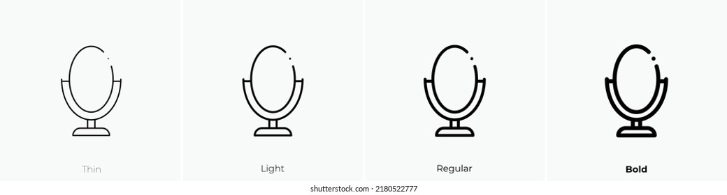 mirror icon. Thin, Light Regular And Bold style design isolated on white background