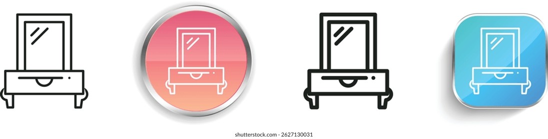 mirror icon. Thin Linear, Regular and Button Style Design Isolated On White Background