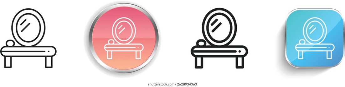 mirror icon. Thin Linear, Regular and Button Style Design Isolated On White Background