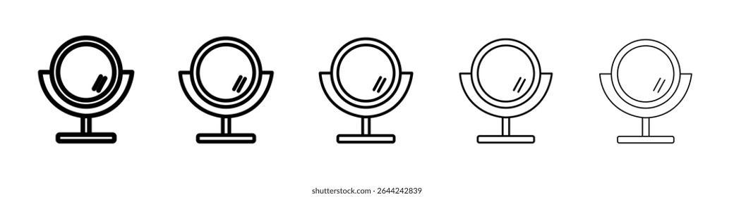 mirror Icon thin outline logo mark set