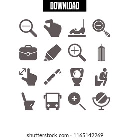 mirror icon. This set with zoom in, bus front view, bumper car and mirrors vector icons for mobile and web