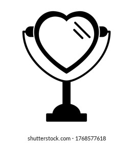 Icono de espejo en diseño de estilo plano. Ilustración vectorial aislada en fondo blanco.