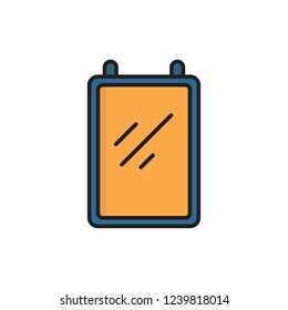 mirror icon vector. barber shop icon with fiil outline style