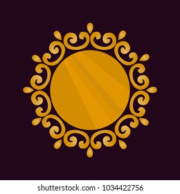 Mirror icon of vector illustration. Flat design.