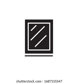 ilustración vectorial de icono de espejo. diseño de estilo de glifo de icono de espejo
