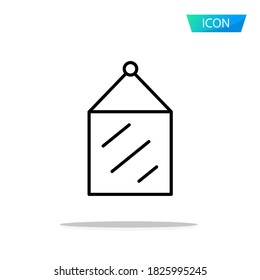Icono de espejo aislado en fondo blanco.