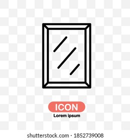 Mirror icon vector isolated on transparent background.