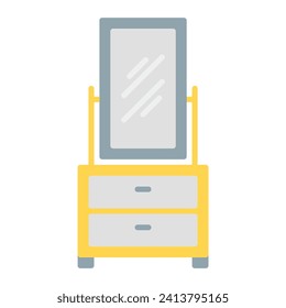 mirror icon vector or logo illustration flat color style 