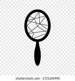 Icono de espejo vectorial en cuadrícula transparente