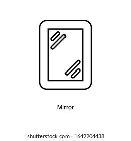 Mirror icon vector on white background. Black icon illustration