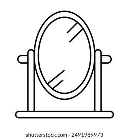 Vector de icono de espejo sobre fondo blanco