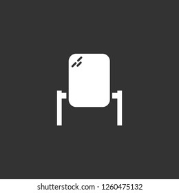 mirror icon vector. mirror sign on black background. mirror icon for web and app