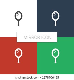 mirror icon white background. Editable filled mirror icon from barber. Trendy mirror icon for web and mobile.