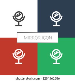 mirror icon white background. Editable filled mirror icon from beauty. Trendy mirror icon for web and mobile.
