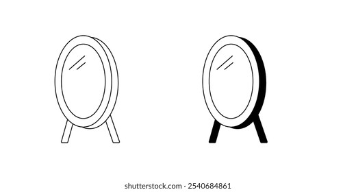 Ícone de espelho com fundo branco vetor ilustração stock
