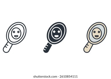 mirror icons isolated on White Background. Flat style design
