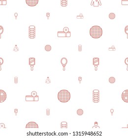 mirror icons pattern seamless white background. Included editable line medical reflector, doctor with medical reflector, hair curler, disco ball icons. mirror icons for web and mobile.