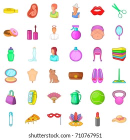 Mirror icons set. Cartoon style of 36 mirror vector icons for web isolated on white background