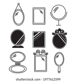 mirror icons set. mirror pack symbol vector elements for infographic web.