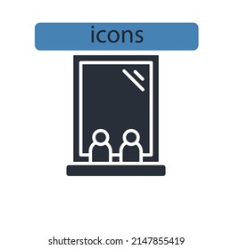 Mirror icons  symbol vector elements for infographic web