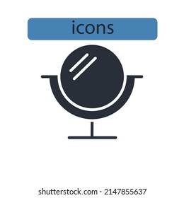 Mirror icons  symbol vector elements for infographic web