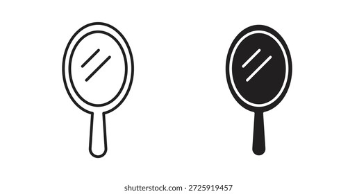 Ícones espelhados. Ícone linear de vetor isolado no plano de fundo branco.