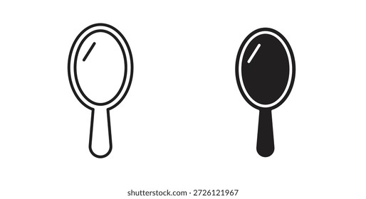 Símbolo de Vector de iconos de espejo con trazo editable y versiones planas