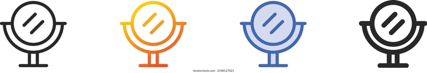 mirror icon.Thin Linear, Gradient, Blue Stroke and bold Style Design Isolated On White Background