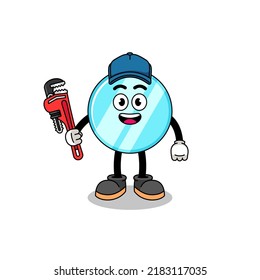 mirror illustration cartoon as a plumber , character design