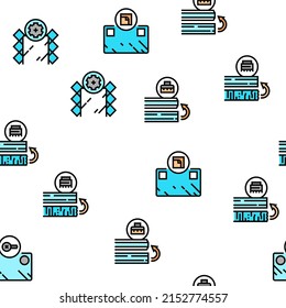 Mirror Installation Vector Seamless Pattern Thin Line Illustration