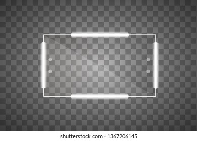 Mirror isolated with lights. Vector illustration.